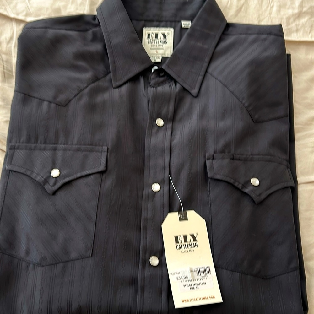Men’s long sleeve Western black shirt
